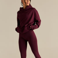 Comfort Oversized Health Club Graphic Hoodie | Merlot