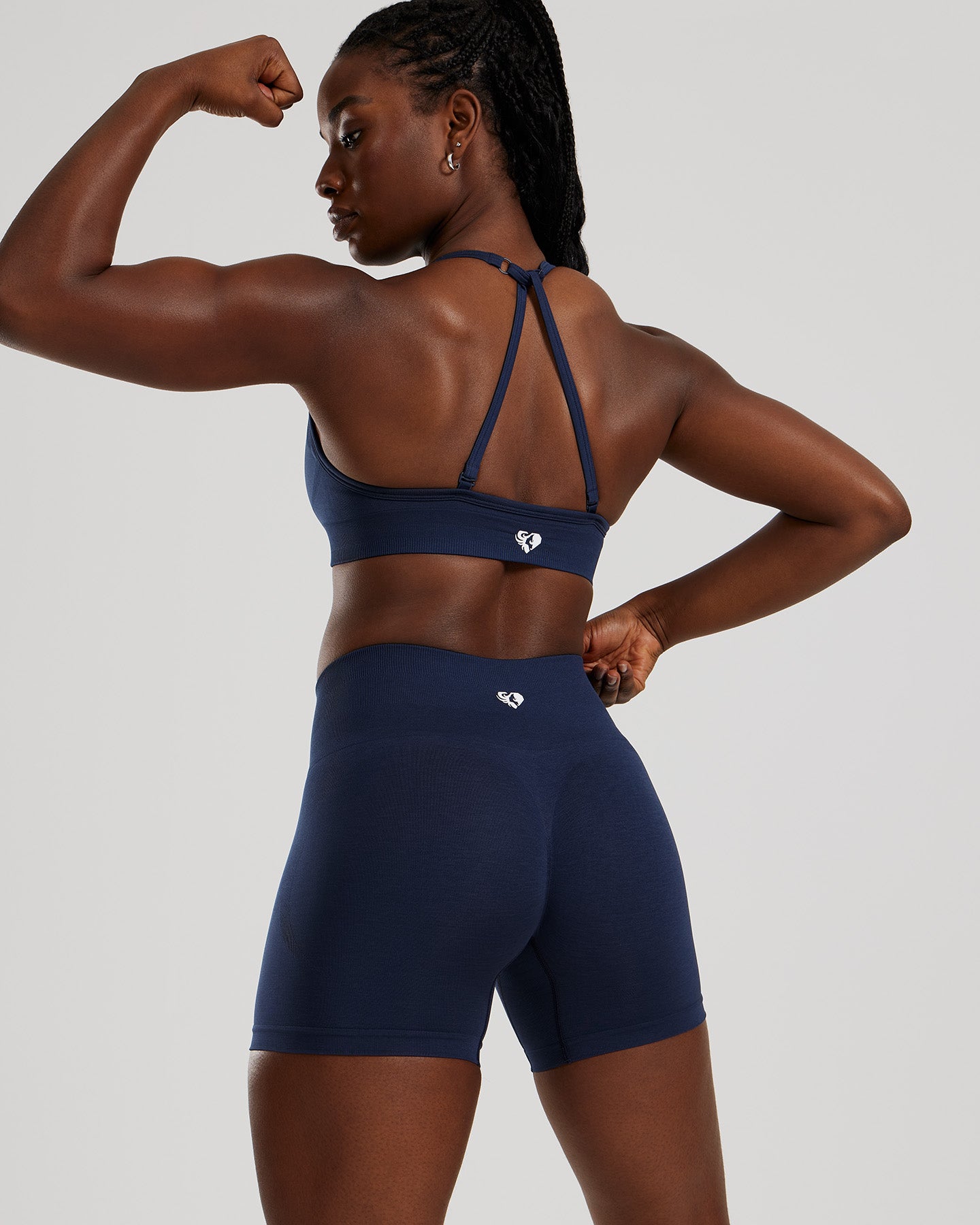 Define 2.0 High Waist Scrunch Shorts 4" | Sapphire Blue