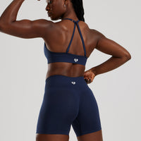 Define 2.0 High Waist Scrunch Shorts 4" | Sapphire Blue